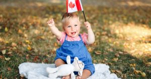 happy canadian baby