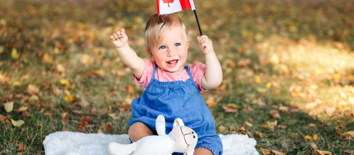 happy canadian baby